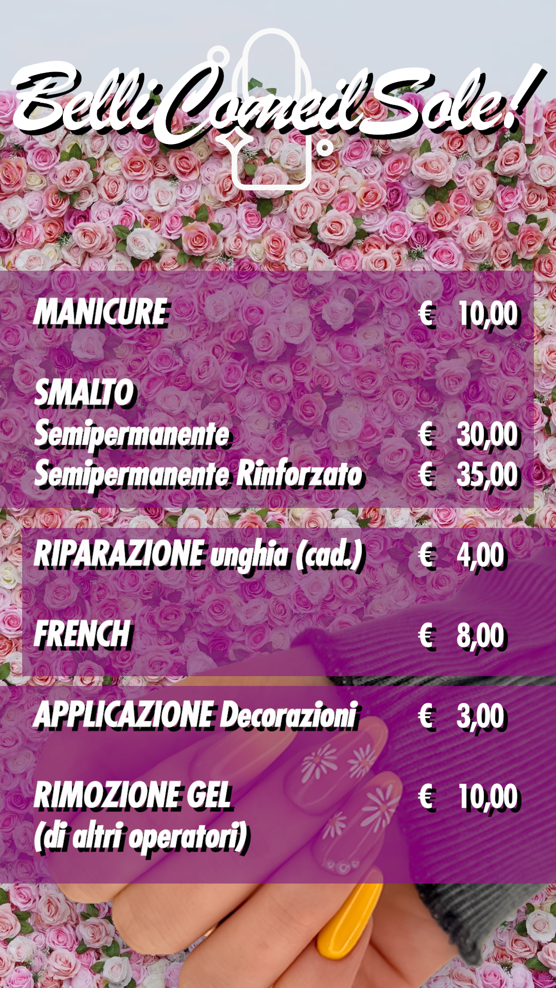 BelliComeilSole - Listino unghie Settembre